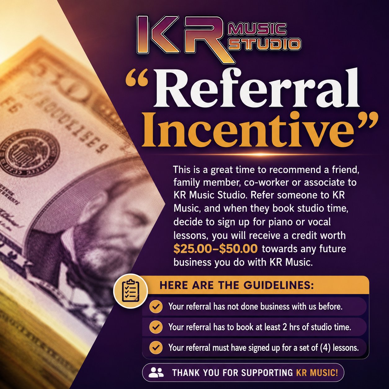 KR Music Referral Incentive